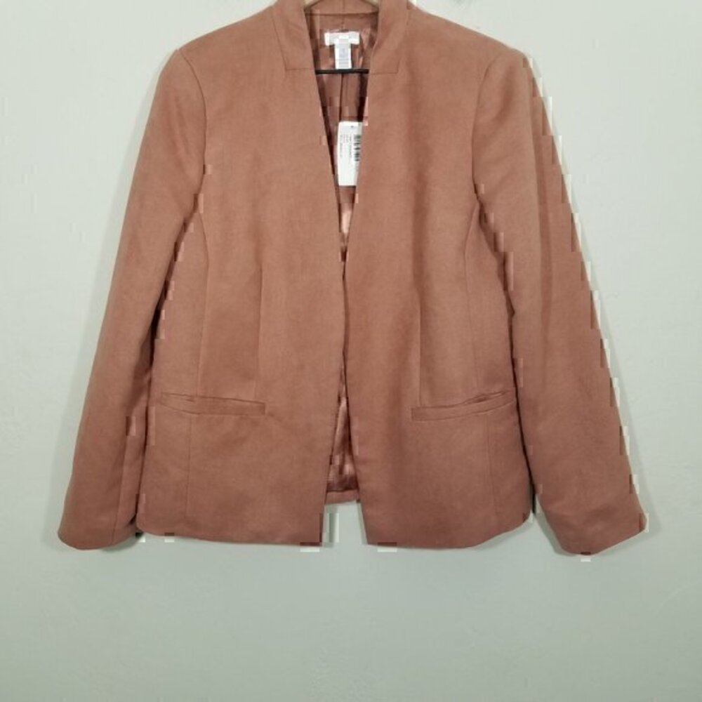 NWT Chico's Pink Elegance Heidi Faux Mellow Mauve Blazer Size 1
